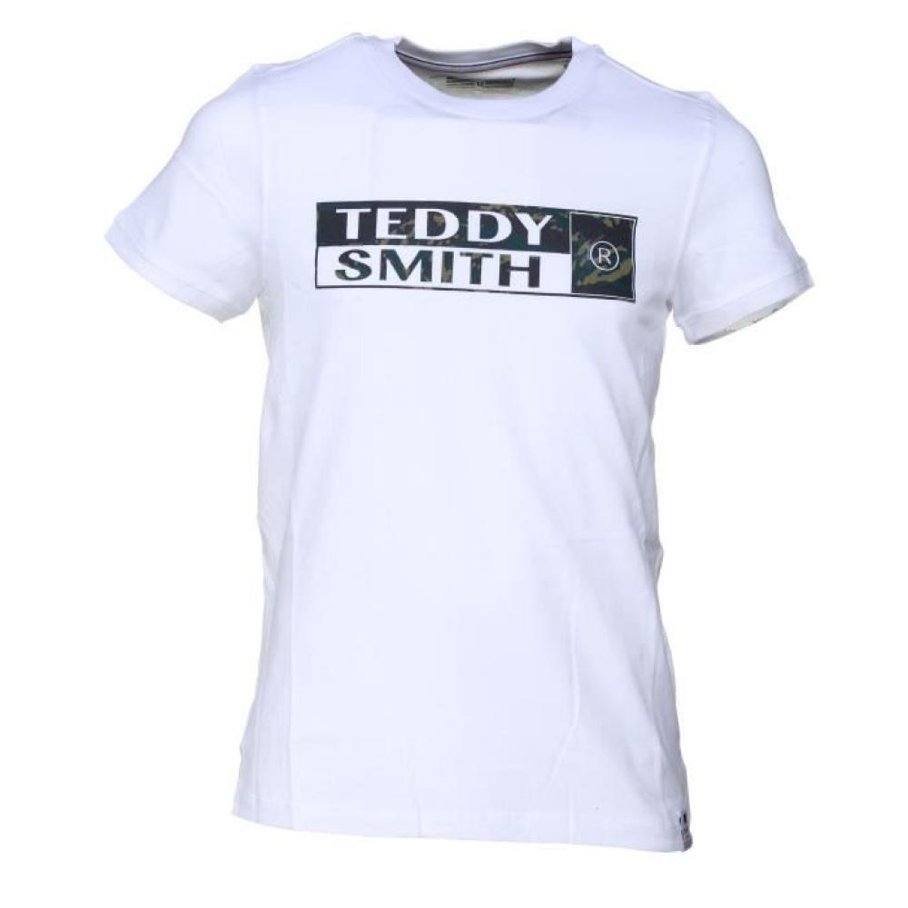 T-shirt blanc garçon Teddy Smith Troma Camo pas cher