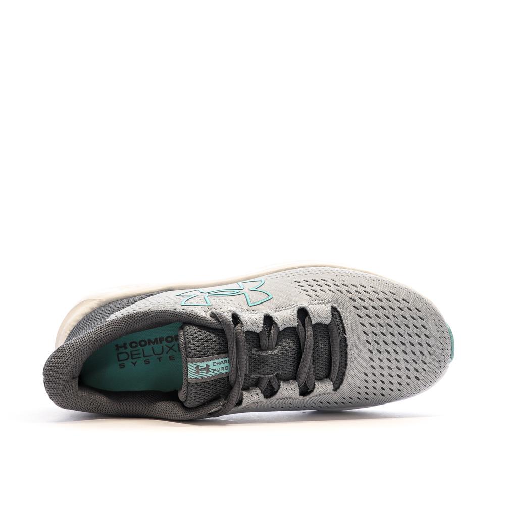 Chaussures de Running Grise Turquoise Femme Under Armour Charged Pursuit