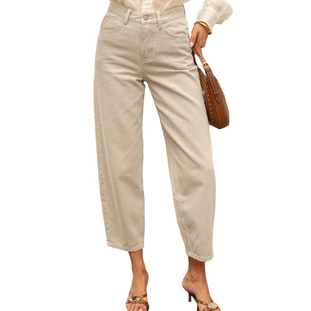 Jean Barrel Beige Femme Oraije Bony pas cher