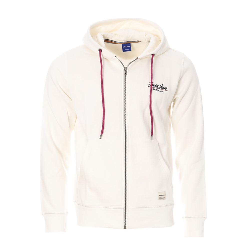 Sweat Zippé Blanc Homme Jack & Jones Jorpall pas cher