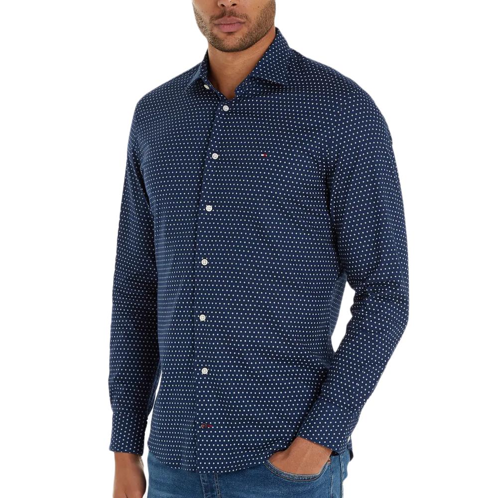 Chemise à motifs Marine Homme Tommy Hilfiger Circle Prin pas cher