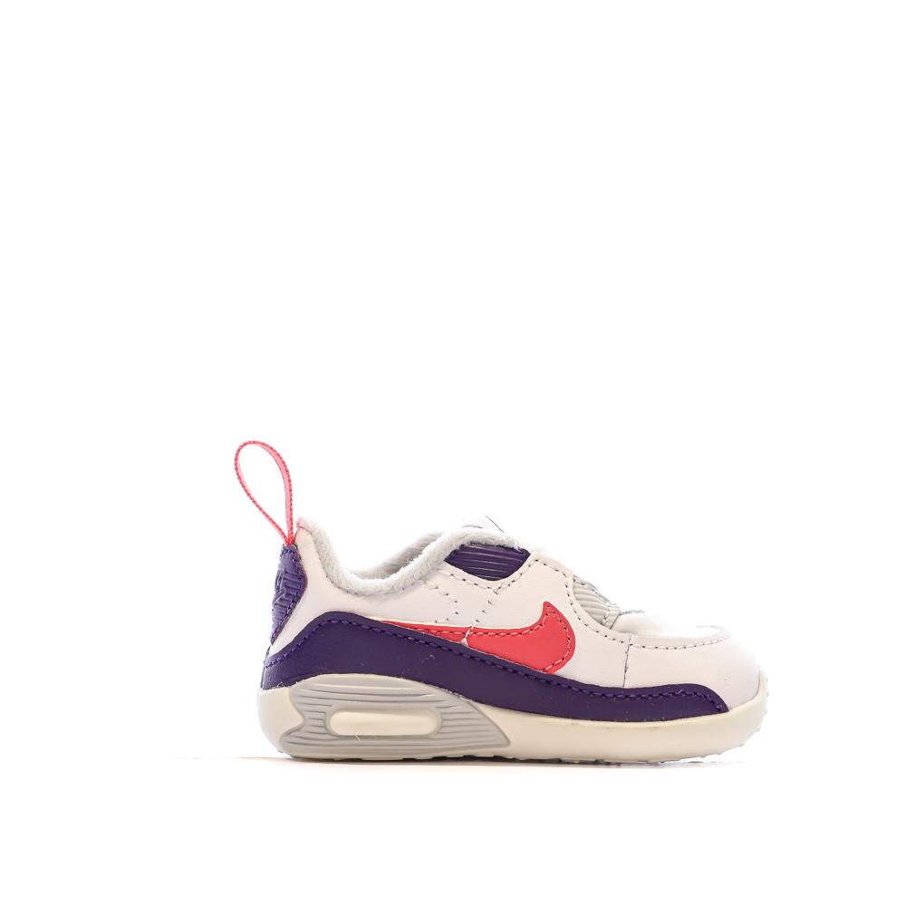 Baskets Blanches/Violet Garçon Nike Max 90 vue 2