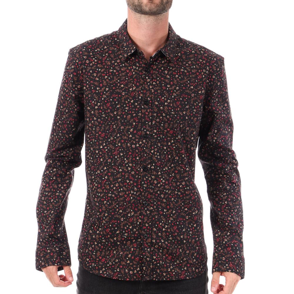 Chemise Noir/Rouge Fleuris Homme Teddy Smith Carton Strectch pas cher