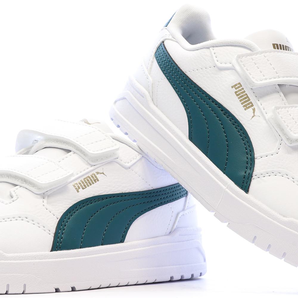 Zapatillas blancas/verdes para niño de Puma 403740 ver 7