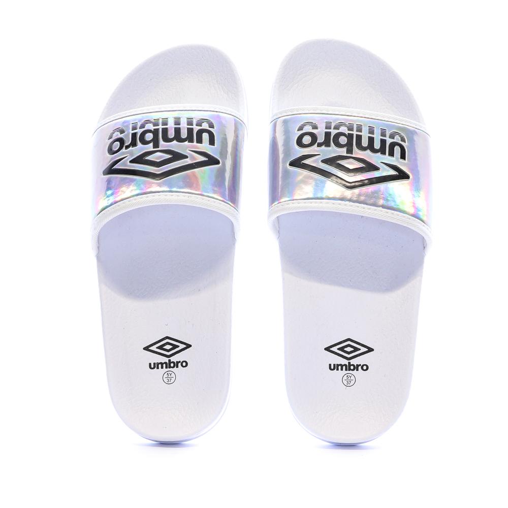 Claquettes Blanches Femme Umbro Um Tilio vue 3