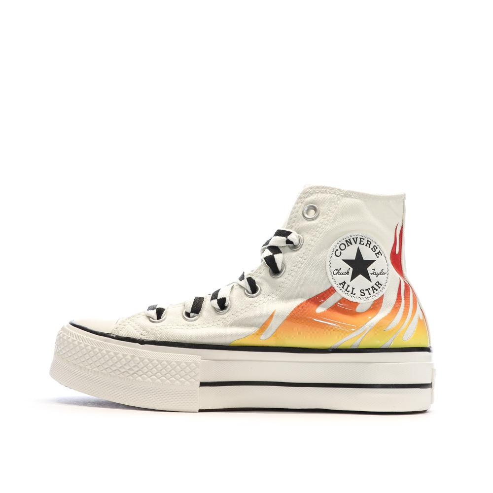 Baskets Blanches/Orange Femme Converse All Star Lift pas cher