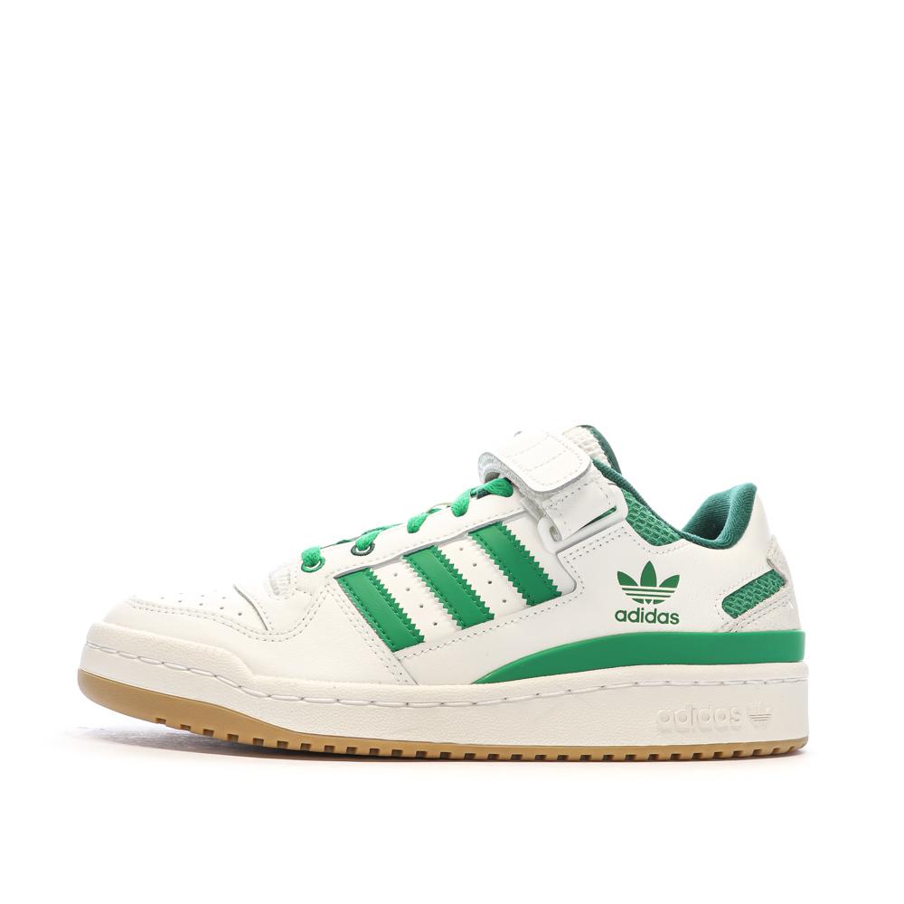 Baskets Blanches/Vertes Homme Adidas Forum pas cher