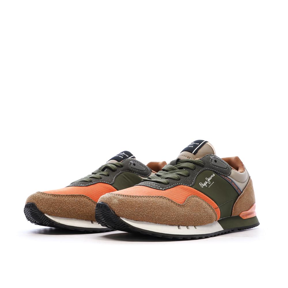 Baskets Oranges/Kaki Garçon Pepe Jeans London vue 6