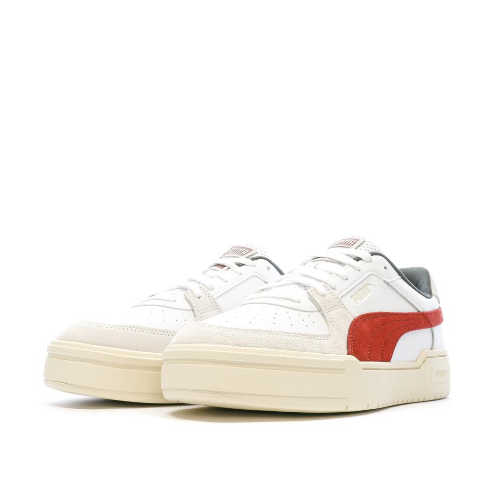 Baskets Blanches/Orange Homme Puma League vue 6