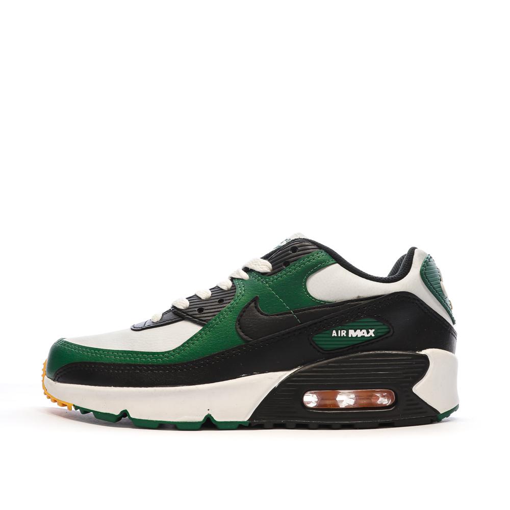 Baskets Blanches/Verte Garçon Nike Air Max 90 pas cher