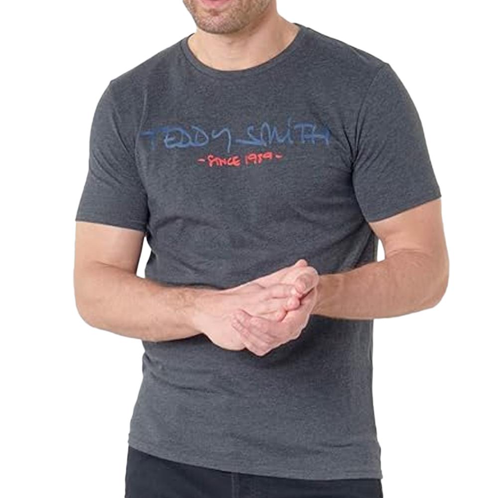 T-shirt Gris Homme Teddy Smith Ticlass Basic 11014744D pas cher