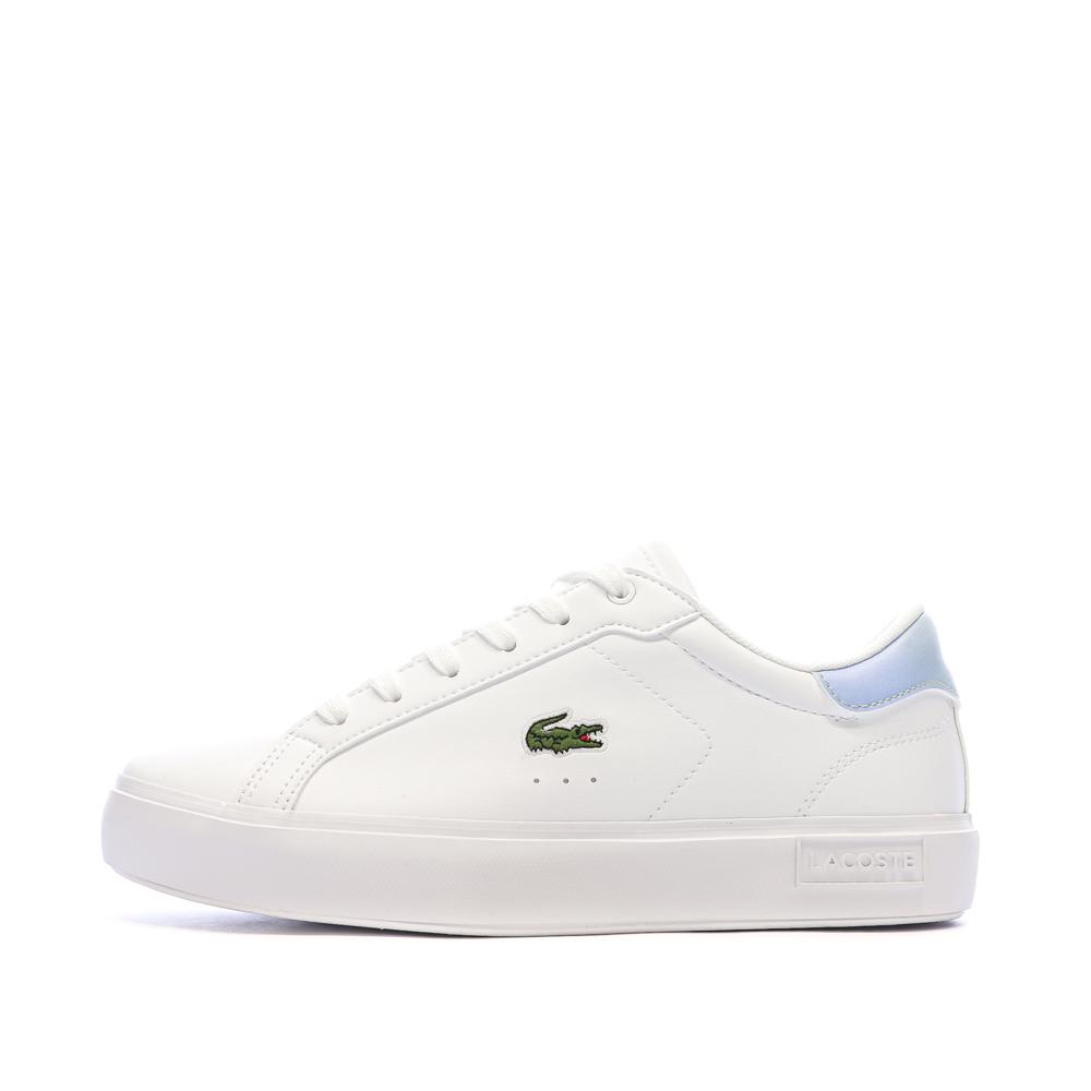 Baskets Blanches/Bleu Ado Lacoste Powercourt pas cher