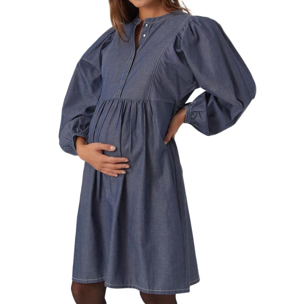 Robe Bleu Foncé Femme Mamalicious Jeanne pas cher