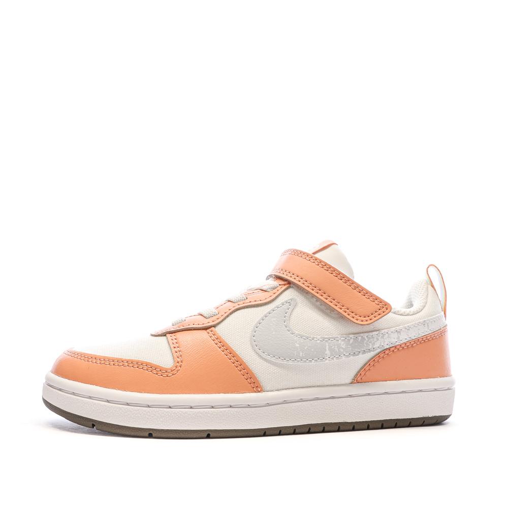 Baskets Rose/Blanche Fille Nike Court Borough vue 8