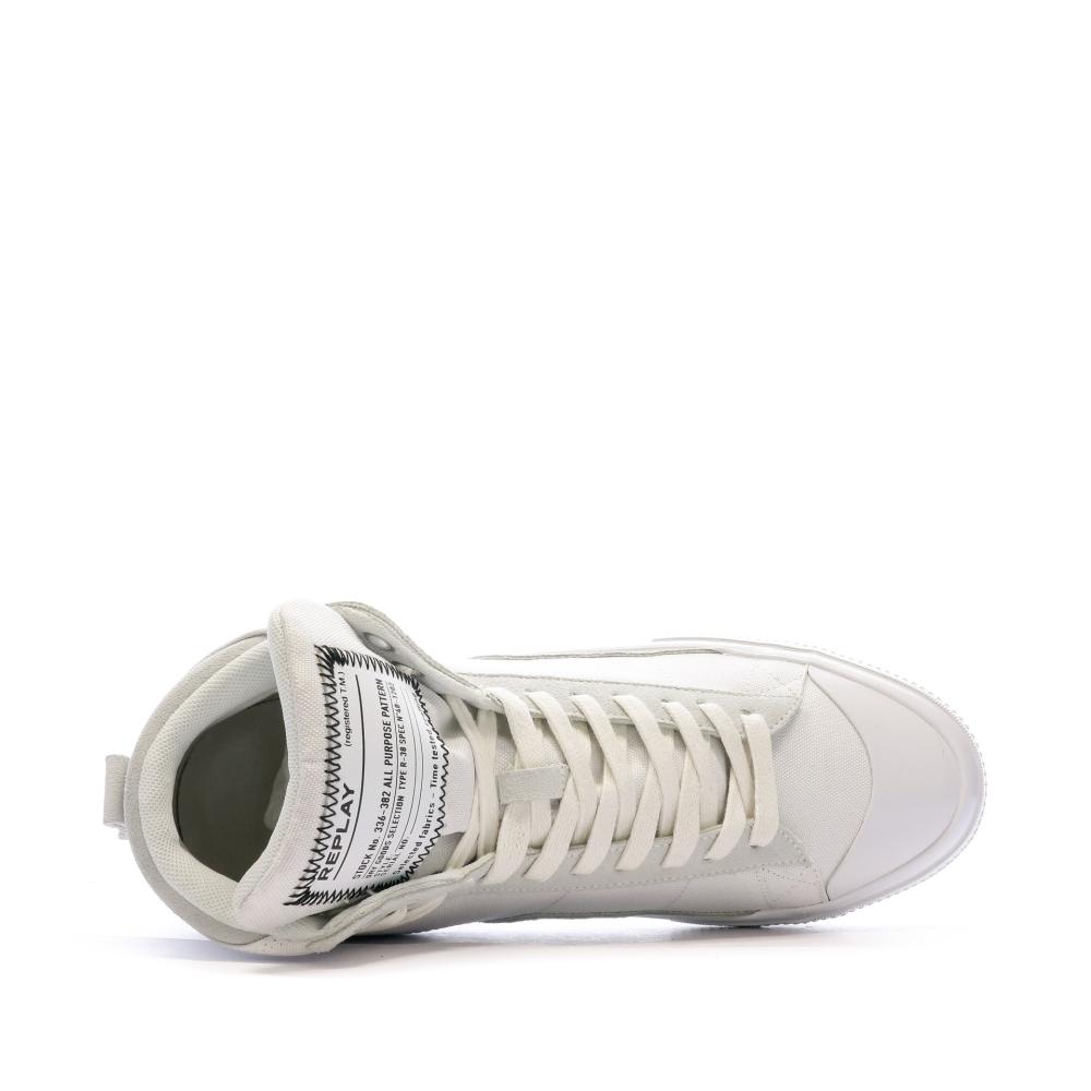 Baskets Blanche Homme Replay Snap High Denim vue 4