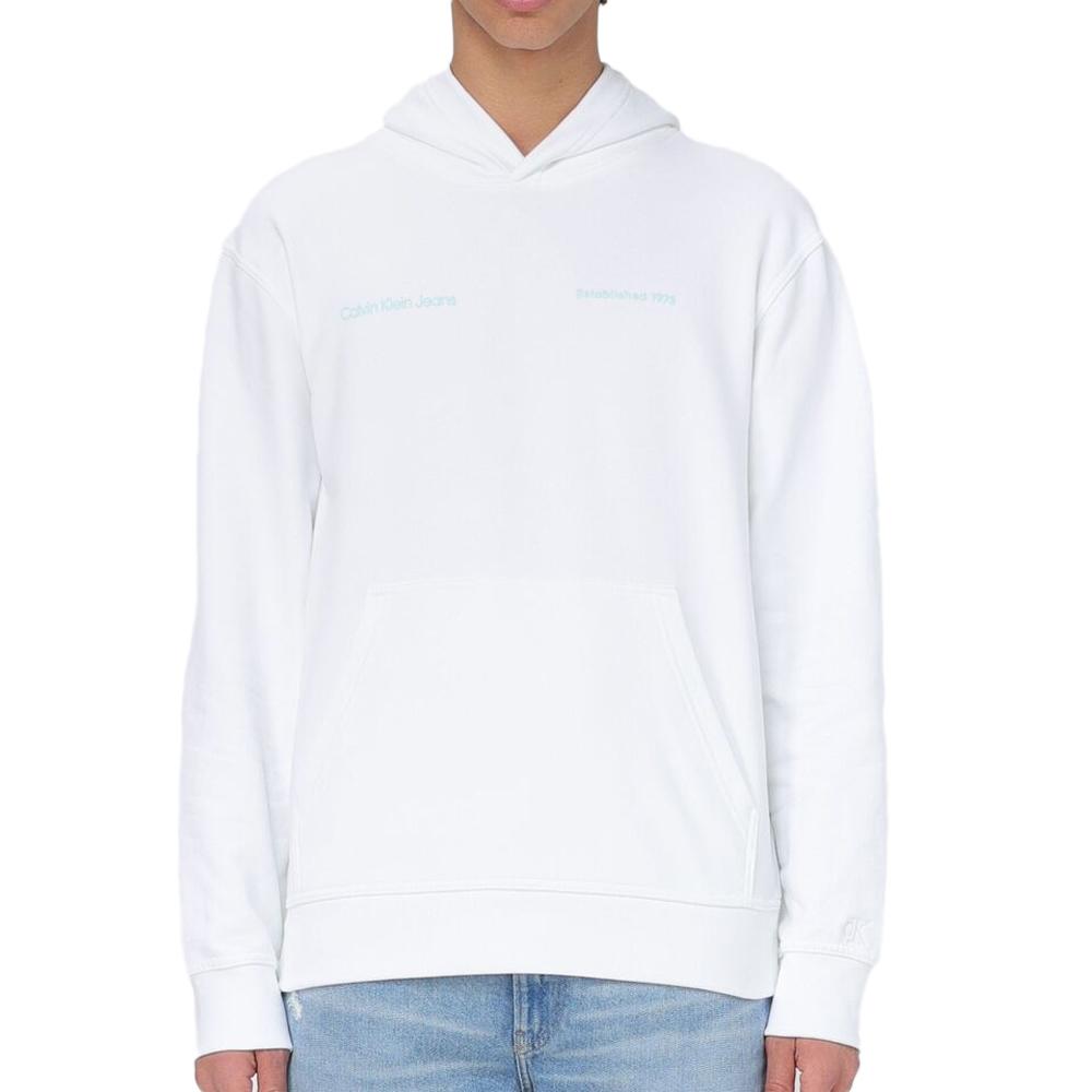 Sweat à capuche Blanc Homme Calvin Klein Jeans Big Box Logo pas cher