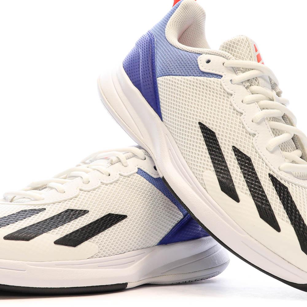 Chaussures de Tennis Blanche/Bleu Homme Adidas Courtflash vue 7