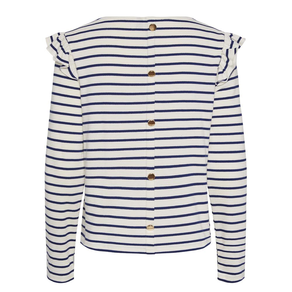 T-Shirt Rayure Marine/Blanc Femme Pieces Niana vue 2