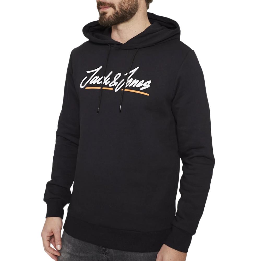 Sweat à Capuche Noir Homme Jack & Jones Upscale pas cher