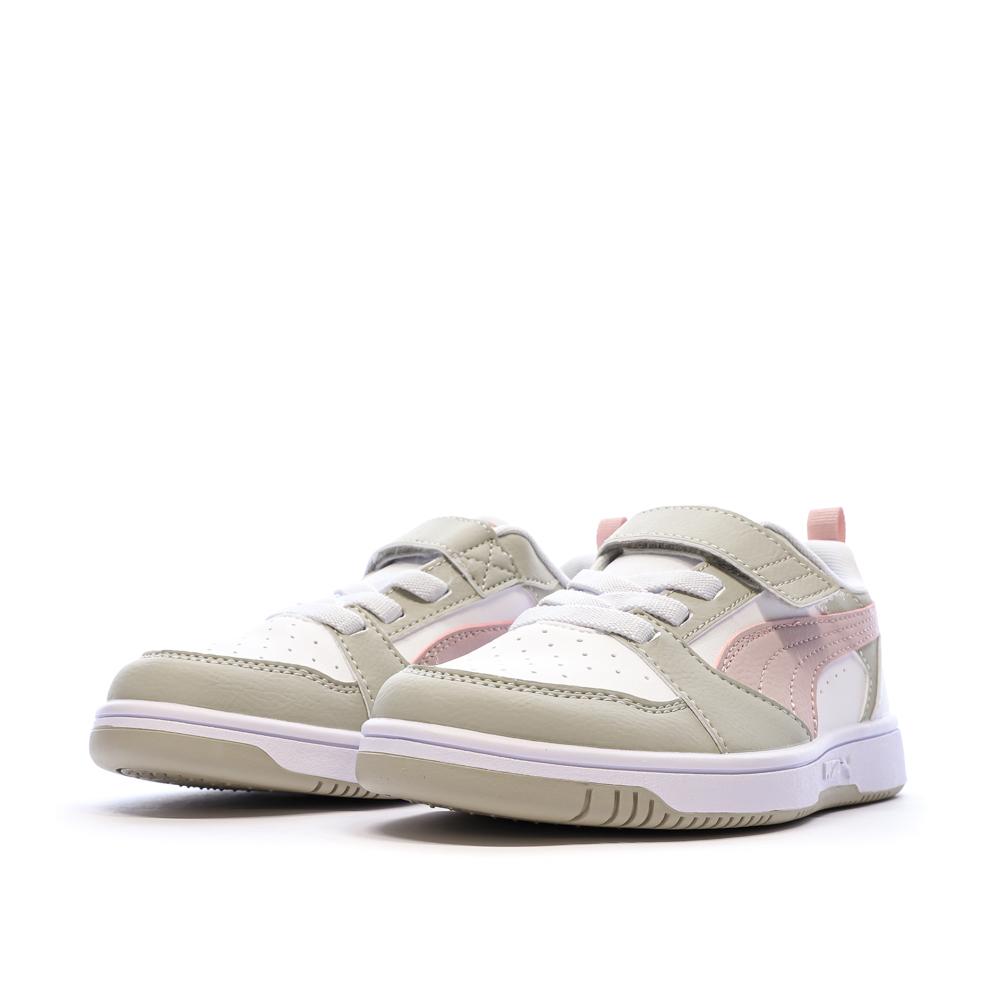 Baskets Blanches/Rose/Beige Fille Puma Rebound vue 6