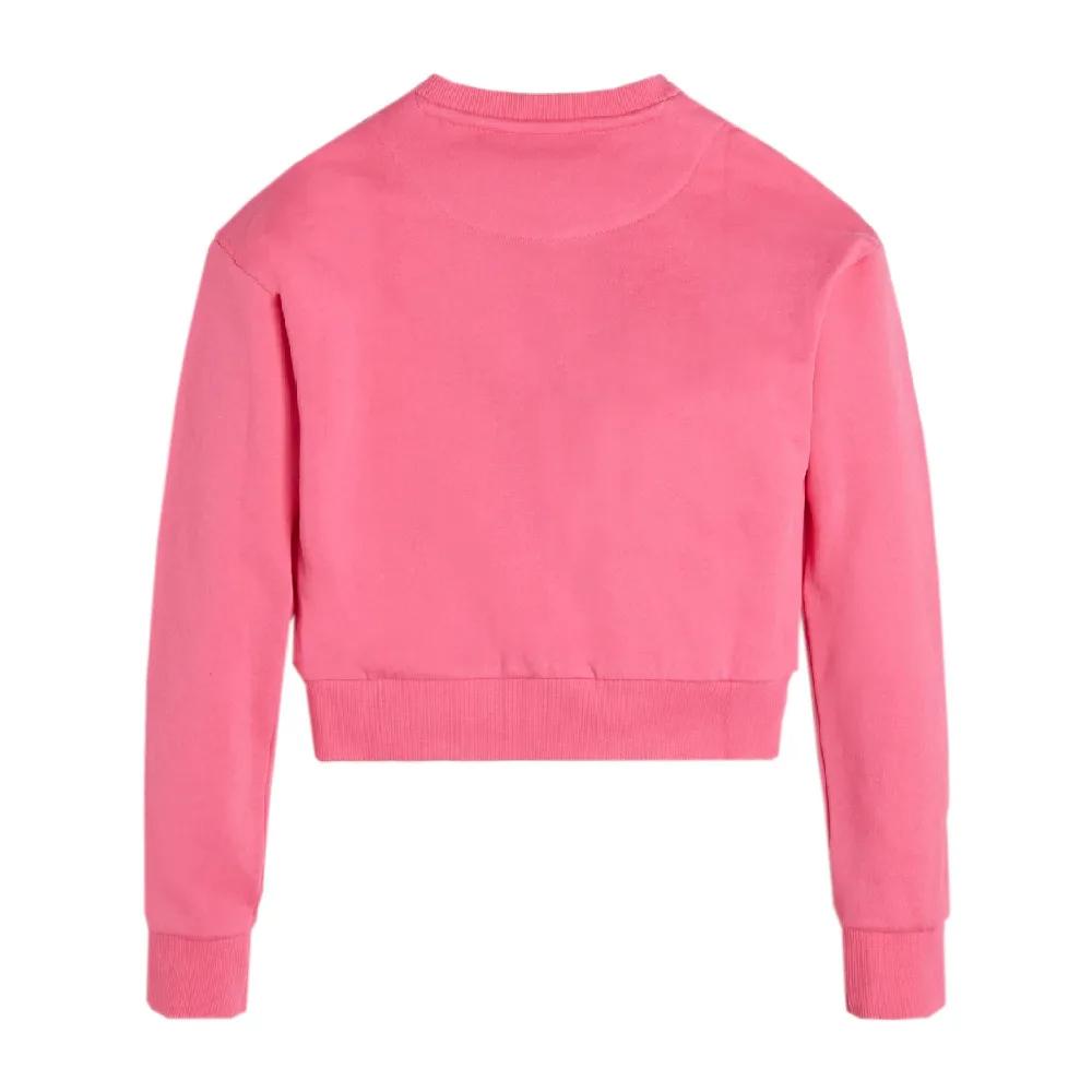 Sweat Rose fuchsia Fille Guess Logo icon vue 2