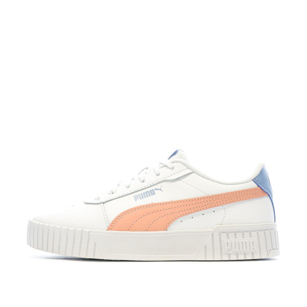 Baskets Blanches/Corail Femme Puma Carina 2.0 pas cher