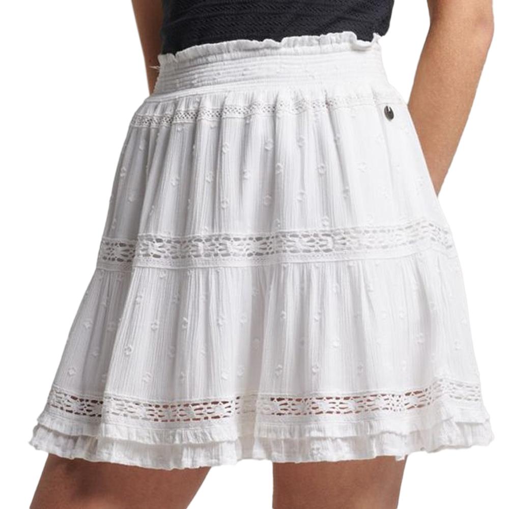 Jupe Blanche Femme Superdry Lace pas cher