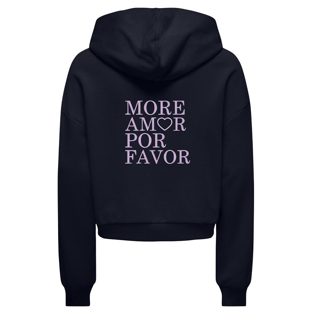 Sweat à Capuche Noir Fille Kids ONLY Amor Life vue 2