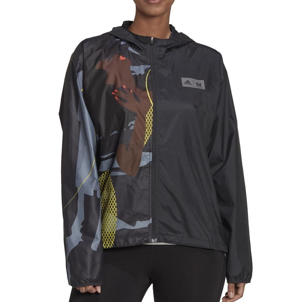 Coupe Vent Noir/Bleu Femme Adidas HM2625 pas cher