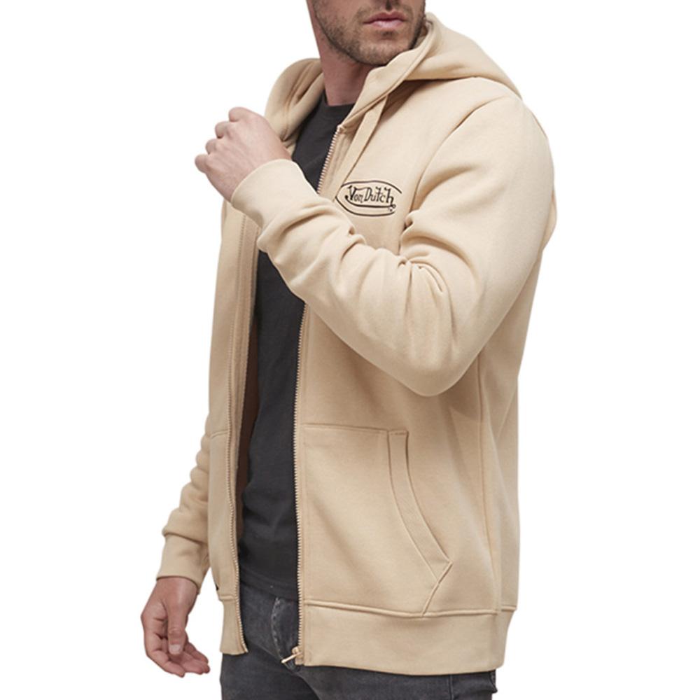 Sweat Zippé Beige Homme Von Dutch SLIMBE pas cher