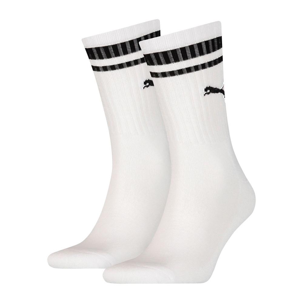 X2 Paires de Chaussettes Blanches Homme Puma Strip 2 pas cher