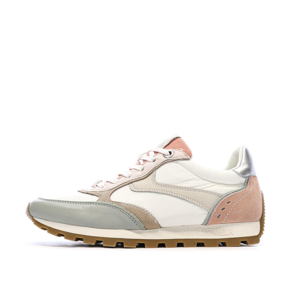 Baskets Blanches/Roses/Bleu Femme Chaussures Piel pas cher