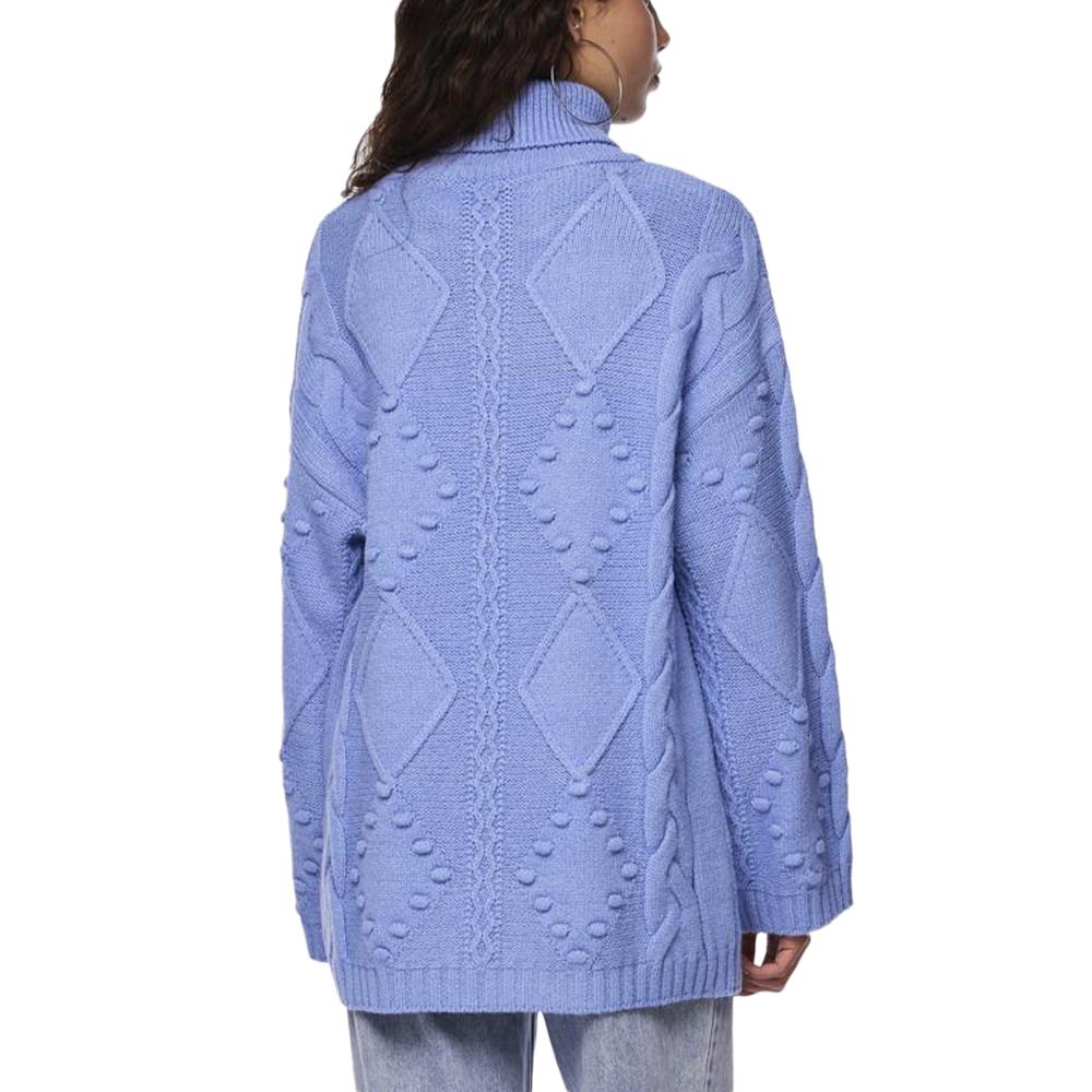 Pull Bleu Femme Pieces Wide Sleeve vue 2