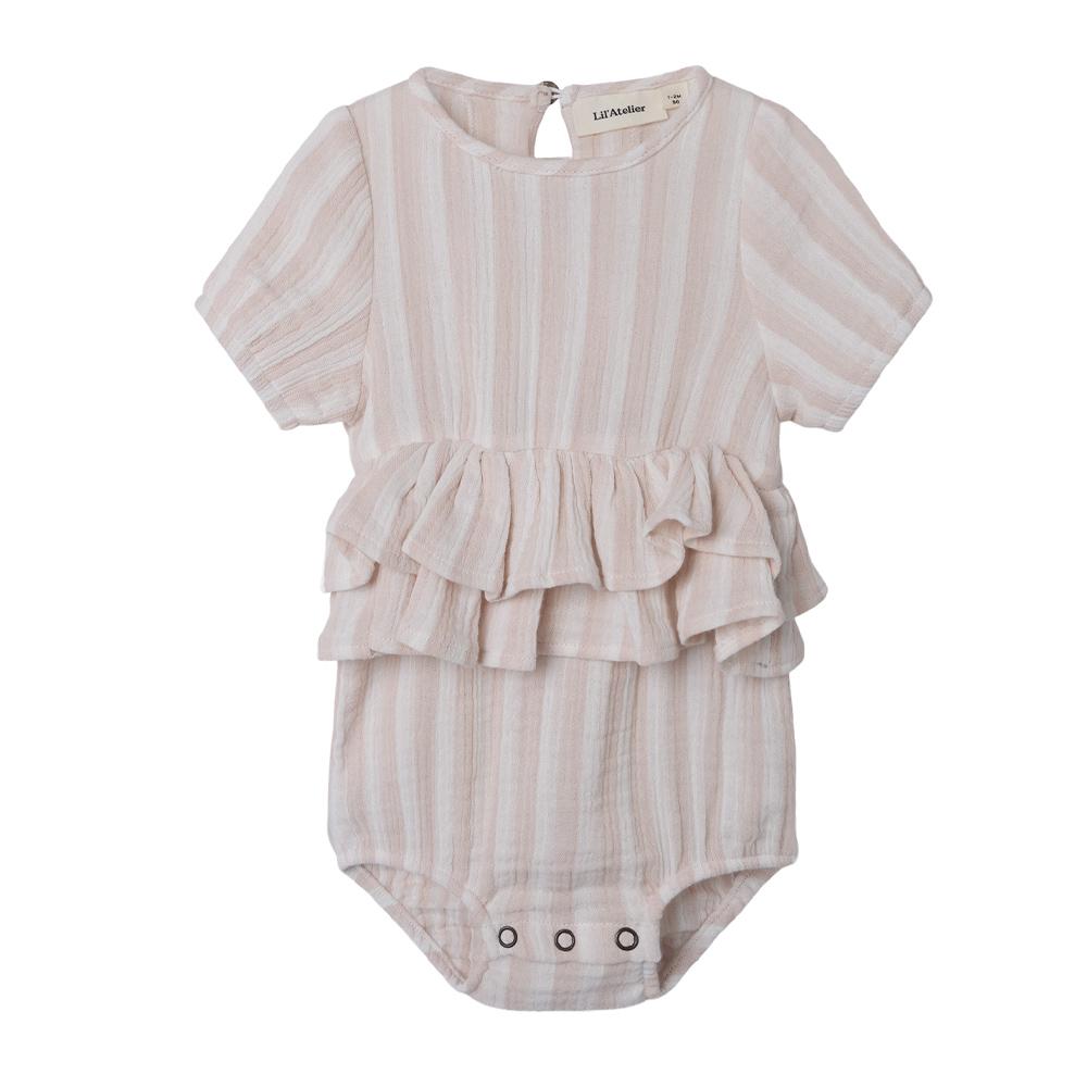 White/Pink Girls’ Romper by Lil’ Atelier Nbffemke affordable