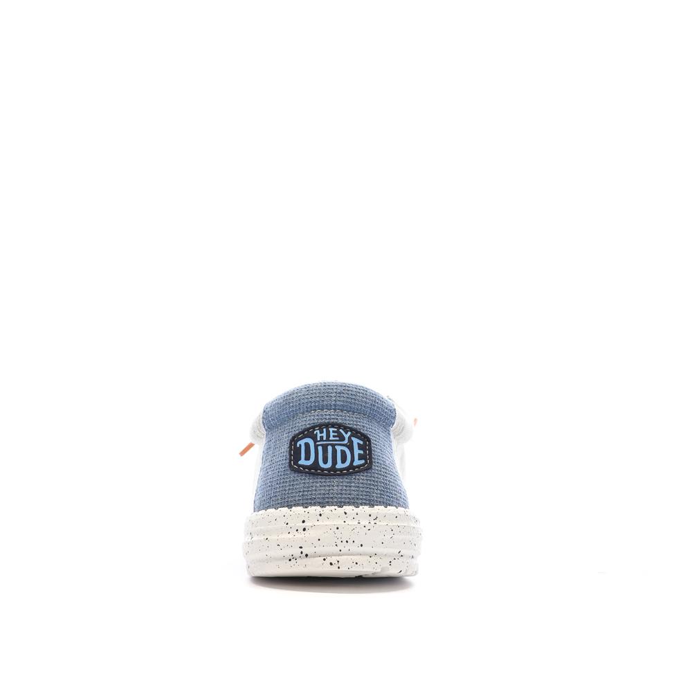 Chaussures Bleues/Grises Chiné Homme Hey Dude Wally Jersey vue 3