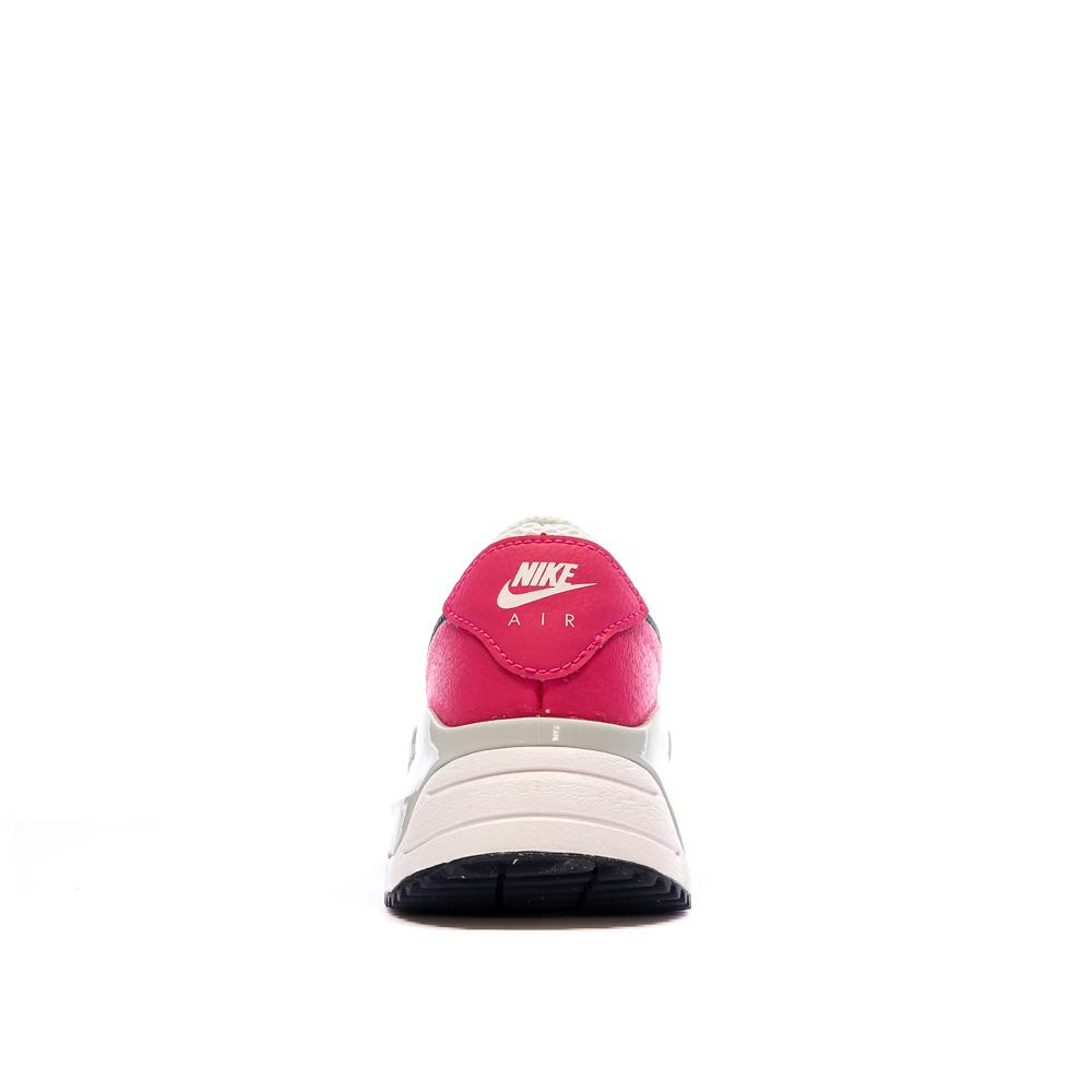 Baskets Blanc/Rose Femme Nike Air Max Systm vue 3