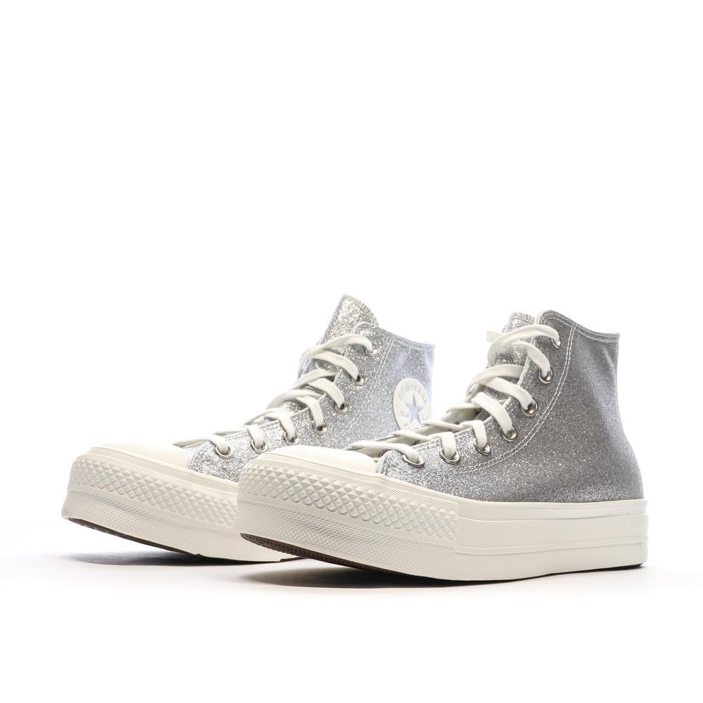 Baskets Argentés Femme Converse Chuck Taylor All Star Lift vue 6