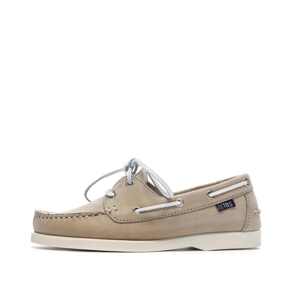 Zapatos náuticos beige para mujer TBS Bateau Cow Nubuck London barato