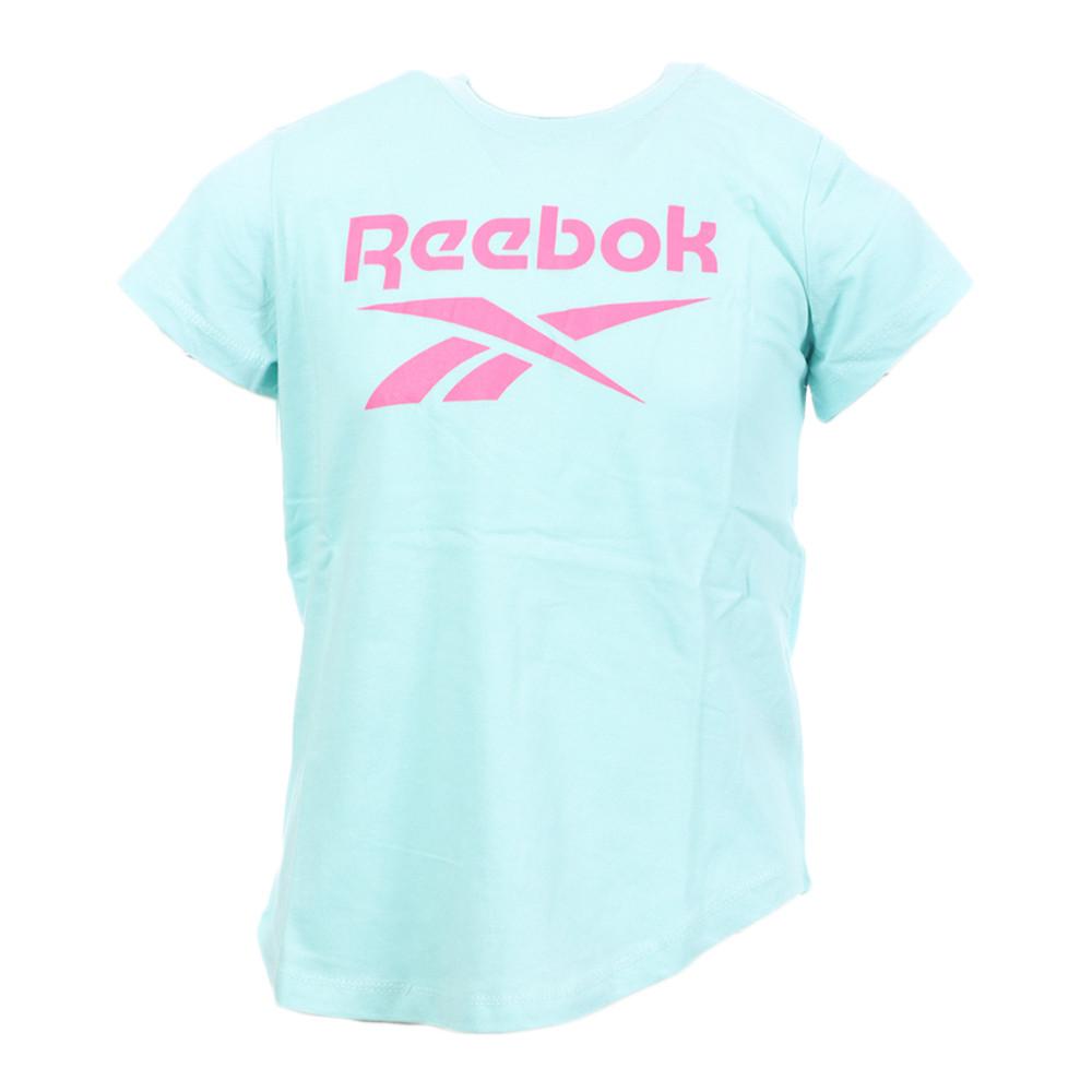 T-shirt Turquoise/Rose Fille Reebok Lock Up pas cher