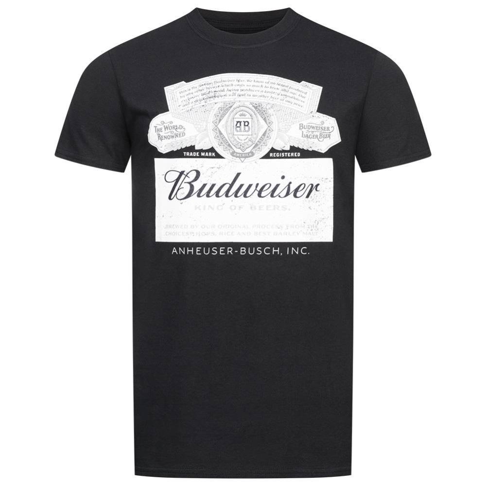 T-Shirt Noir Homme Budweiser Label pas cher