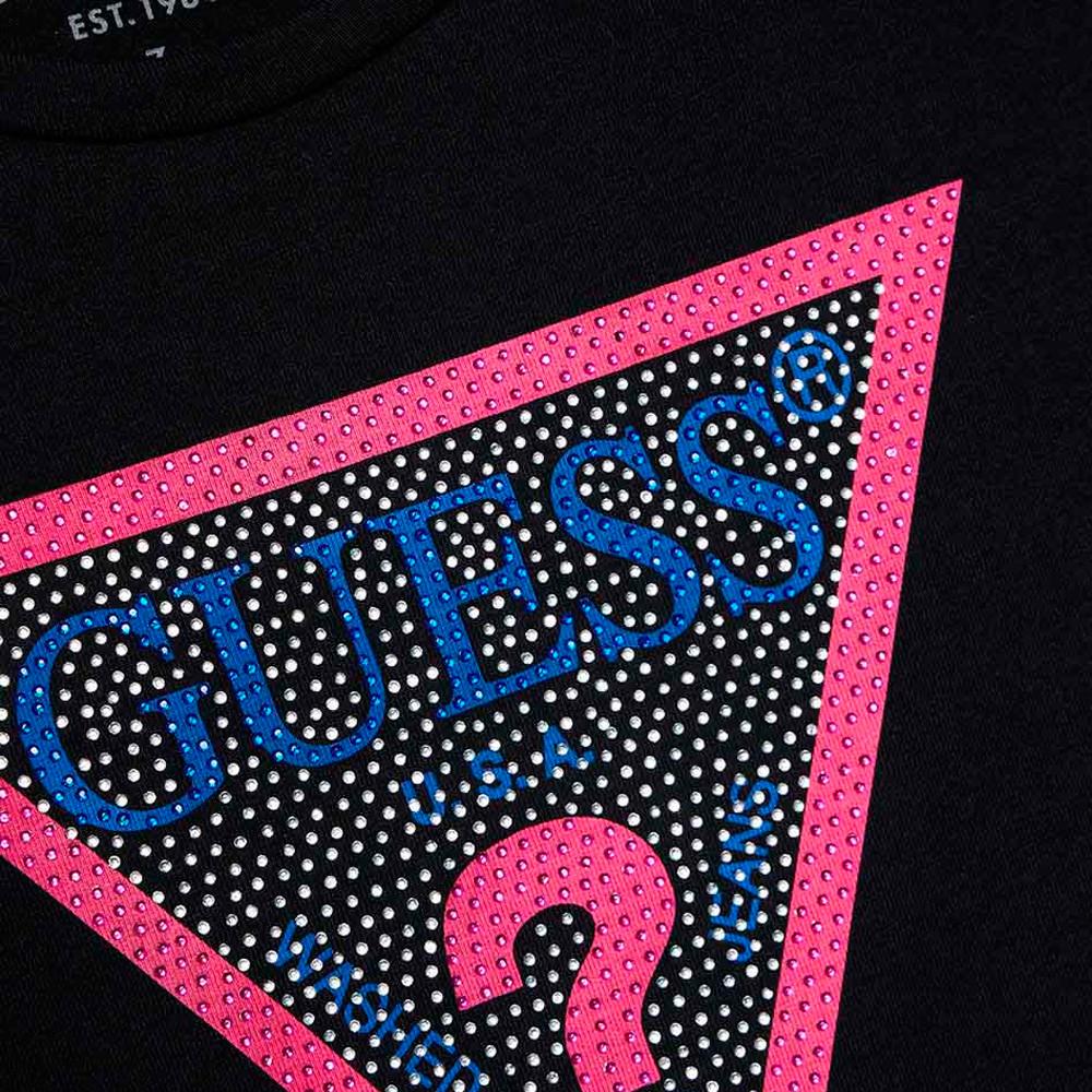T-shirt Noir/Rose Fille Guess J1RI26 vue 3