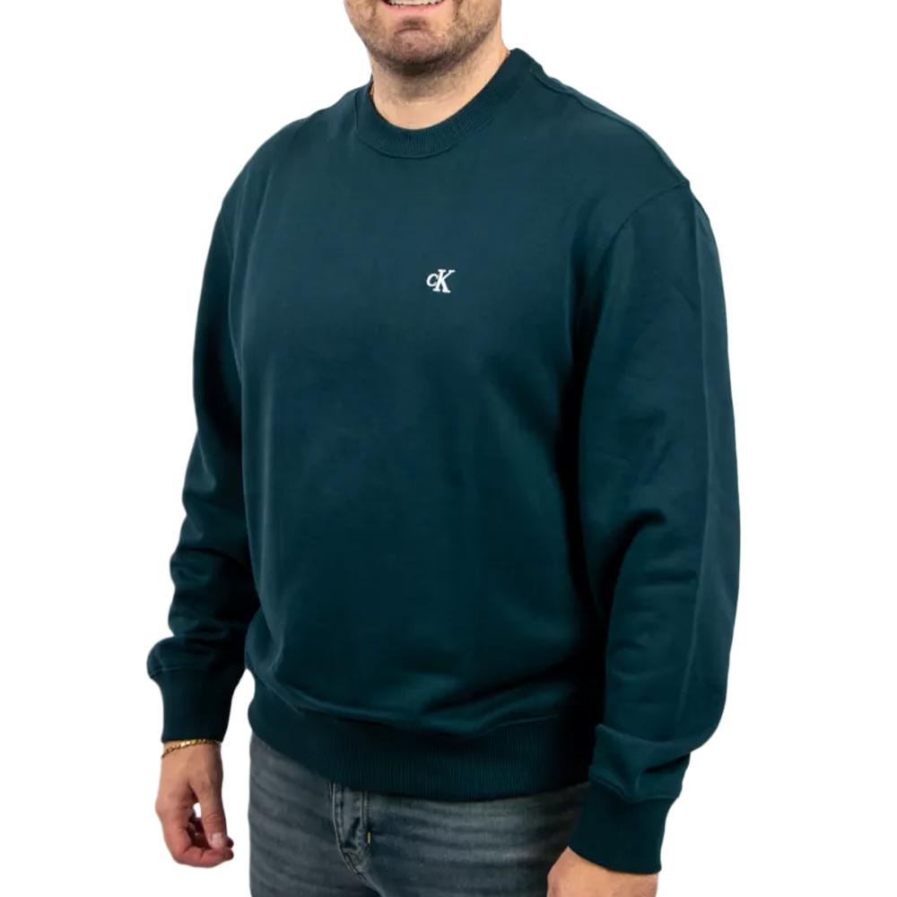 Sweat Marine Foncé Homme Calvin Klein 350terry Monog pas cher