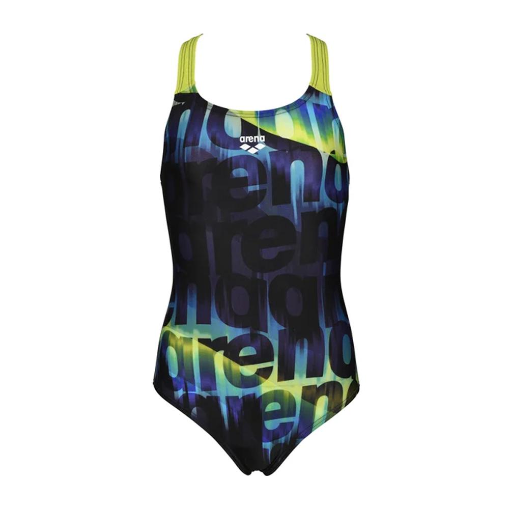 Maillot de bain Bleu/Vert Fille Arena Waves pas cher