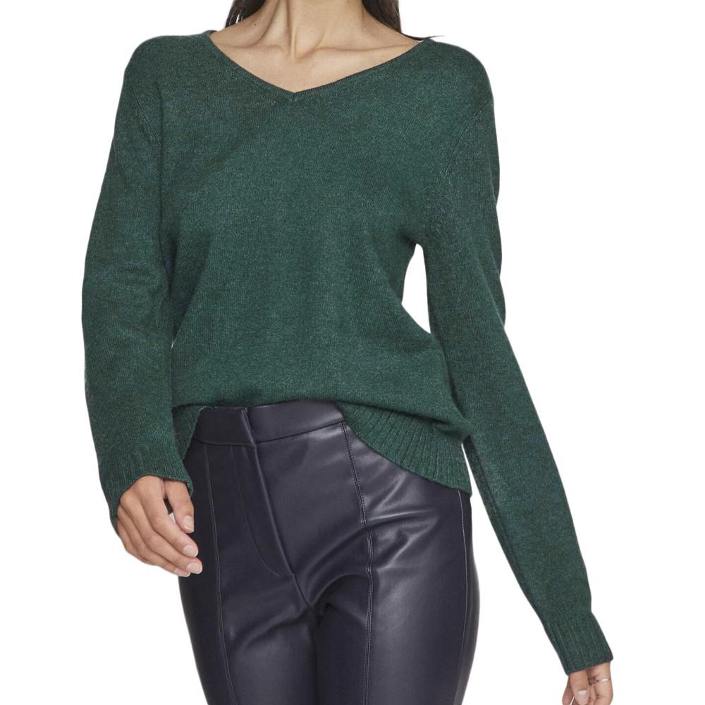 Pull Col V Vert Femme Vila 69 pas cher