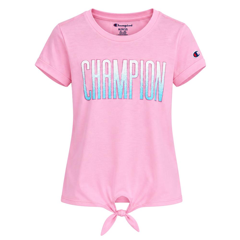 T-Shirt Rose/Bleu Fille Champion Graphic pas cher