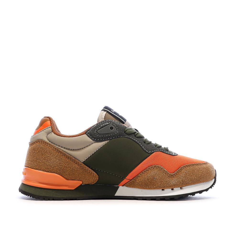 Baskets Oranges/Kaki Garçon Pepe Jeans London vue 2