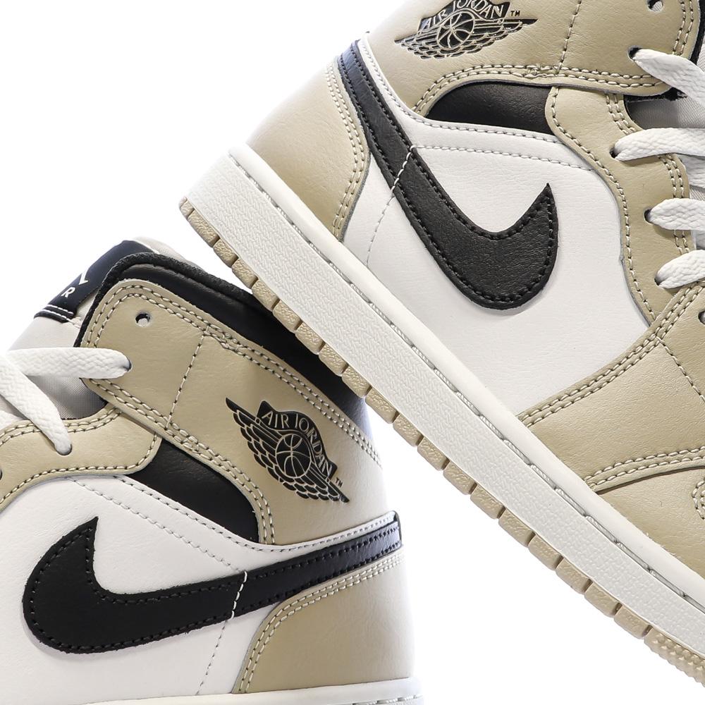 Air Jordan 1 Mid Blanche/Beige Homme Nike vue 7