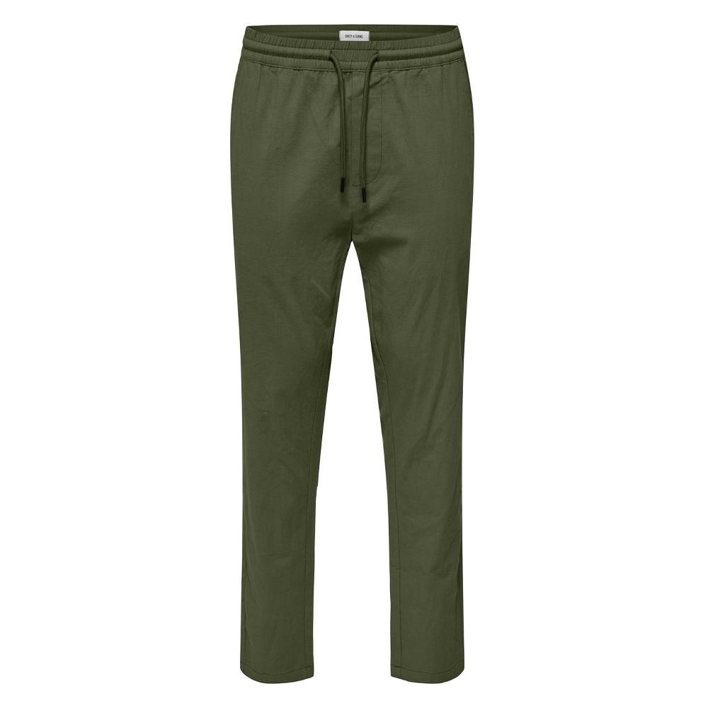 Pantalon fluide Kaki Homme Only & Sons Capri pas cher