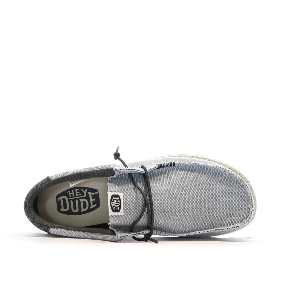 Chaussures Grises Clair Homme Hey Dude Wally Sport Mesh vue 4
