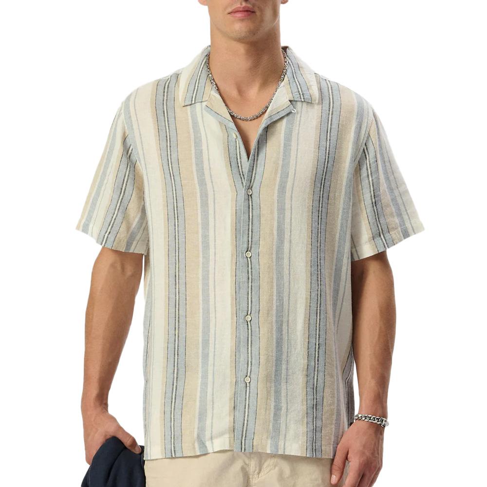 Chemise Beige/Bleu Homme Teddy Smith Keith pas cher